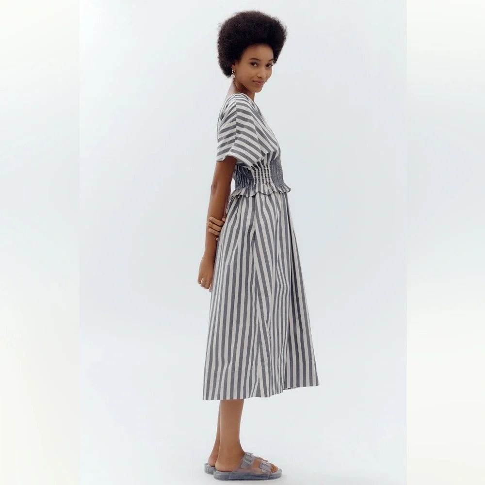 NWT By Anthropologie V-Neck Zip-Front Midi Dress - Picture 5 of 12